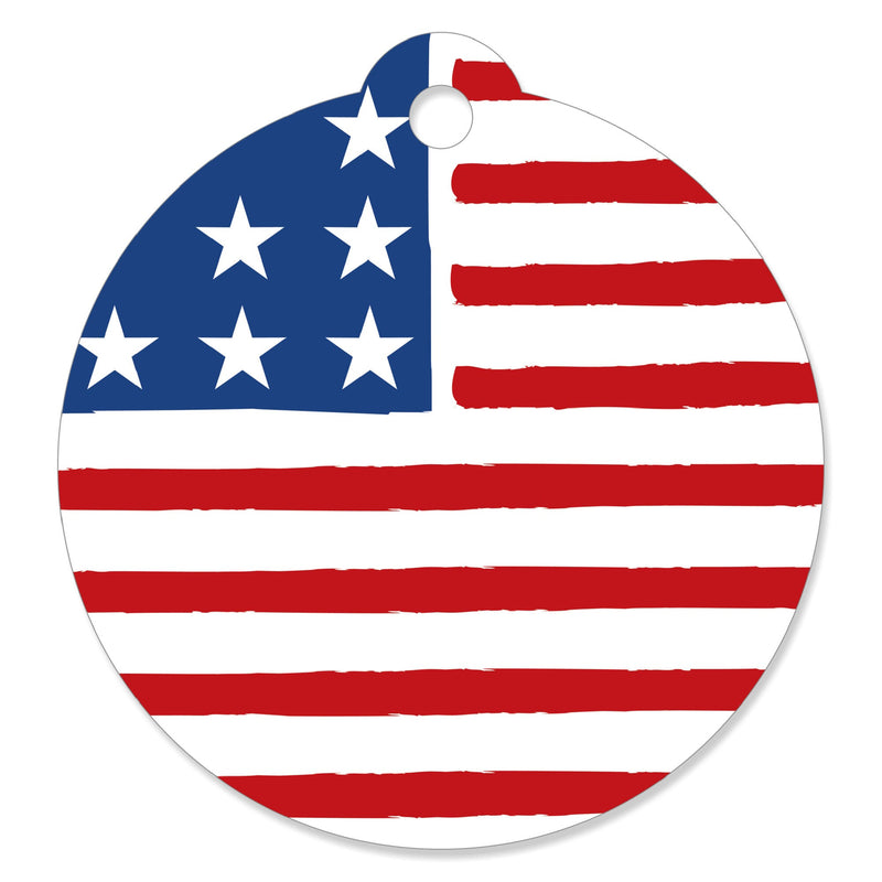 Stars and Stripes - Memorial Day, 4th of July and Labor Day USA Patriotic Party Favor Gift Tags (Set of 20)