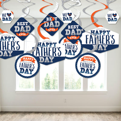 Happy Father's Day - We Love Dad Party Hanging Decor - Party Decoration Swirls - Set of 40