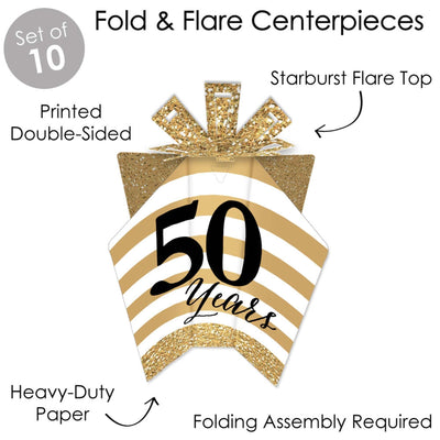 We Still Do - 50th Wedding Anniversary - Table Decorations - Anniversary Party Fold and Flare Centerpieces - 10 Count