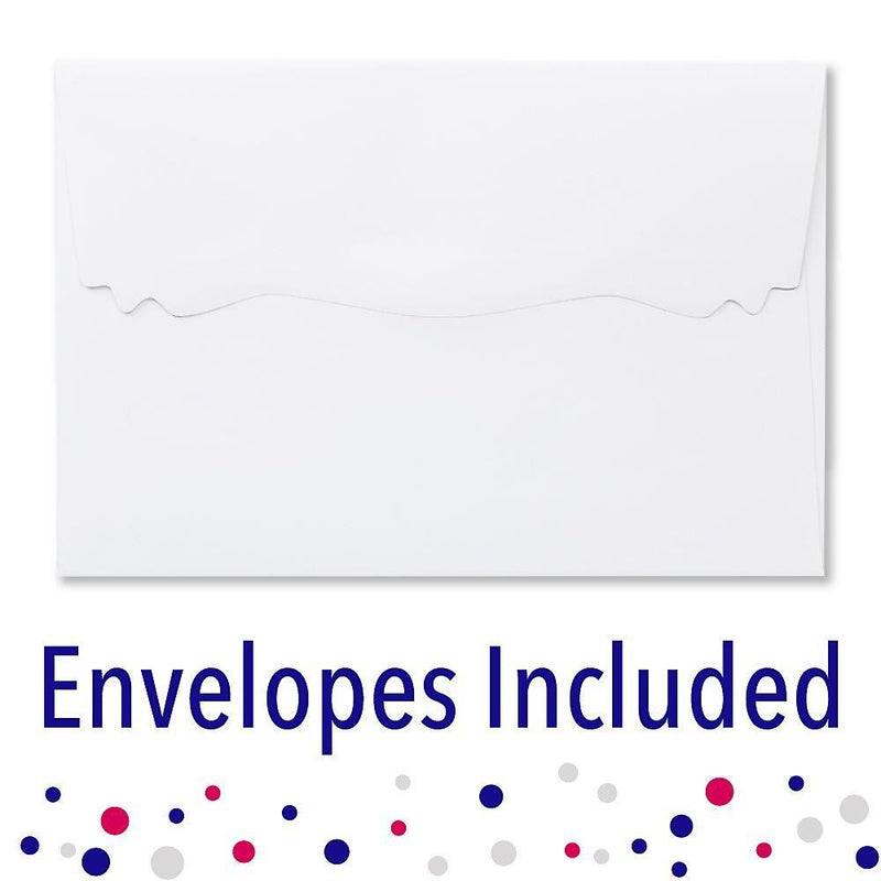 Elegant Cross - Shaped Fill-In Invitations - Religious Party Invitation Cards with Envelopes - Set of 12