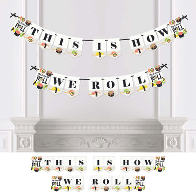 Let's Roll - Sushi - Japanese Party Bunting Banner - Party Decorations - This is How We Roll