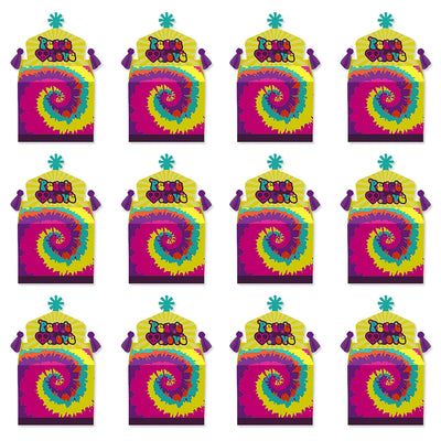 60's Hippie - Treat Box Party Favors - 1960s Groovy Party Goodie Gable Boxes - Set of 12
