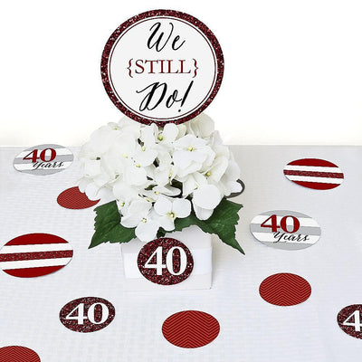 We Still Do - 40th Wedding Anniversary - Wedding Anniversary Giant Circle Confetti - Ruby Anniversary Party Decorations - Large Confetti 27 Count