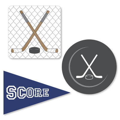 Shoots & Scores! - Hockey - DIY Shaped Party Paper Cut-Outs - 24 ct