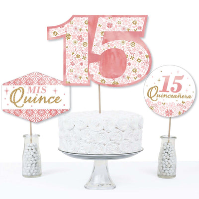 Mis Quince Anos - Quinceanera Sweet 15 Birthday Party Centerpiece Sticks - Table Toppers - Set of 15