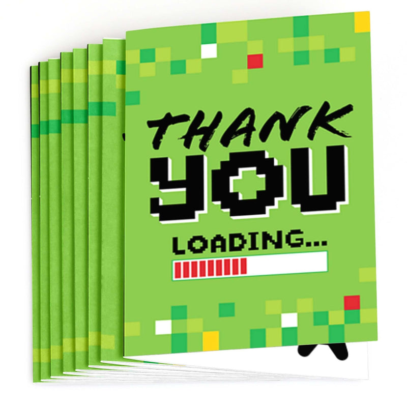 Game Zone - Pixel Video Game Party or Birthday Party Thank You Cards - 8 ct