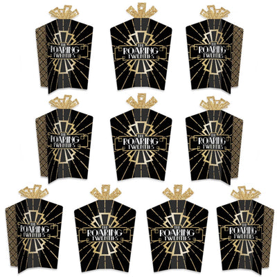 Roaring 20's - Table Decorations - 1920s Art Deco Jazz Party Fold and Flare Centerpieces - 10 Count