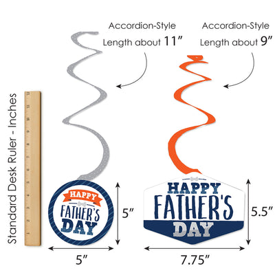 Happy Father's Day - We Love Dad Party Hanging Decor - Party Decoration Swirls - Set of 40