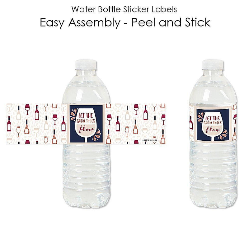 But First, Wine - Wine Tasting Party Water Bottle Sticker Labels - Set of 20