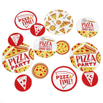 Pizza Party Time - Baby Shower or Birthday Party Giant Circle Confetti - Party Decorations - Large Confetti 27 Count