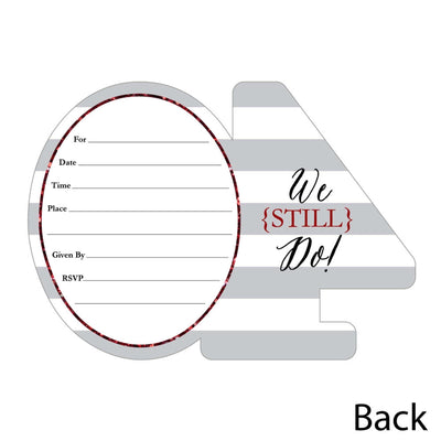 We Still Do - 40th Wedding Anniversary - Shaped Fill-In Invitations - Anniversary Party Invitation Cards with Envelopes - Set of 12
