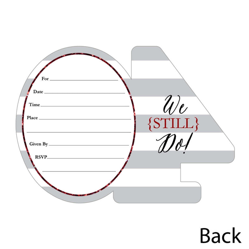 We Still Do - 40th Wedding Anniversary - Shaped Fill-In Invitations - Anniversary Party Invitation Cards with Envelopes - Set of 12