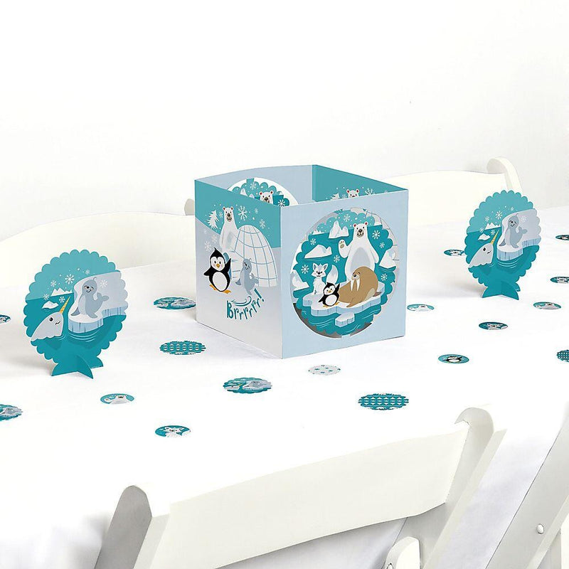Arctic Polar Animals - Winter Baby Shower or Birthday Party Centerpiece and Table Decoration Kit