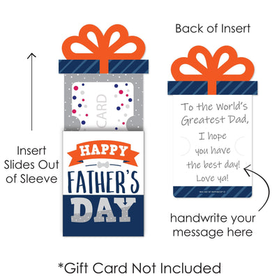 Happy Father's Day - We Love Dad Party Money and Gift Card Sleeves - Nifty Gifty Card Holders - Set of 8