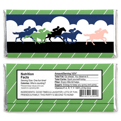 Kentucky Horse Derby - Candy Bar Wrapper Horse Race Party Favors - Set of 24