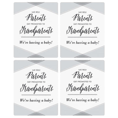 The Best Parents Get Promoted to Grandparents - Pregnancy Announcement Decorations for Women and Men - Wine Bottle Labels - Set of 4