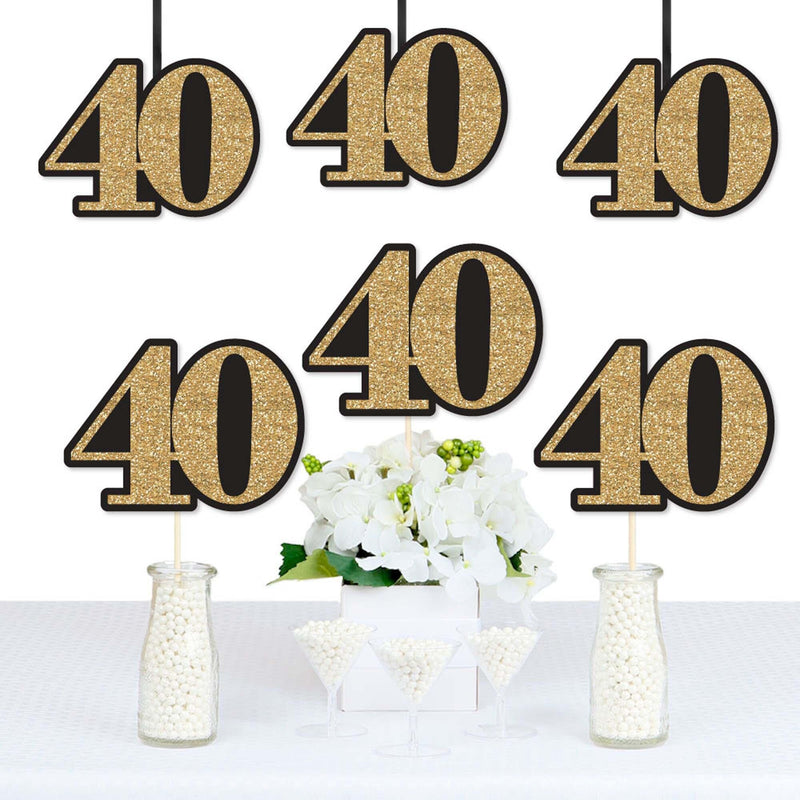 Adult 40th Birthday - Gold - Decorations DIY Party Essentials - Set of 20