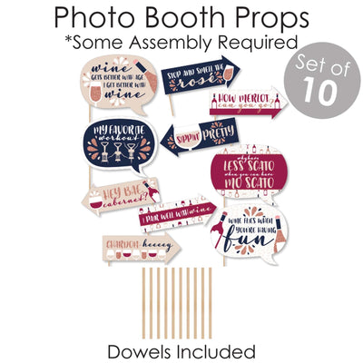 But First, Wine - Banner and Photo Booth Decorations - Wine Tasting Party Supplies Kit - Doterrific Bundle