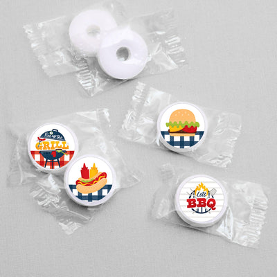 Fire Up the Grill - Summer BBQ Picnic Party Round Candy Sticker Favors - Labels Fit Hershey's Kisses (1 sheet of 108)