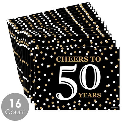 Adult 50th Birthday - Gold - Party Table Decorations - Birthday Party Placemats - Set of 16