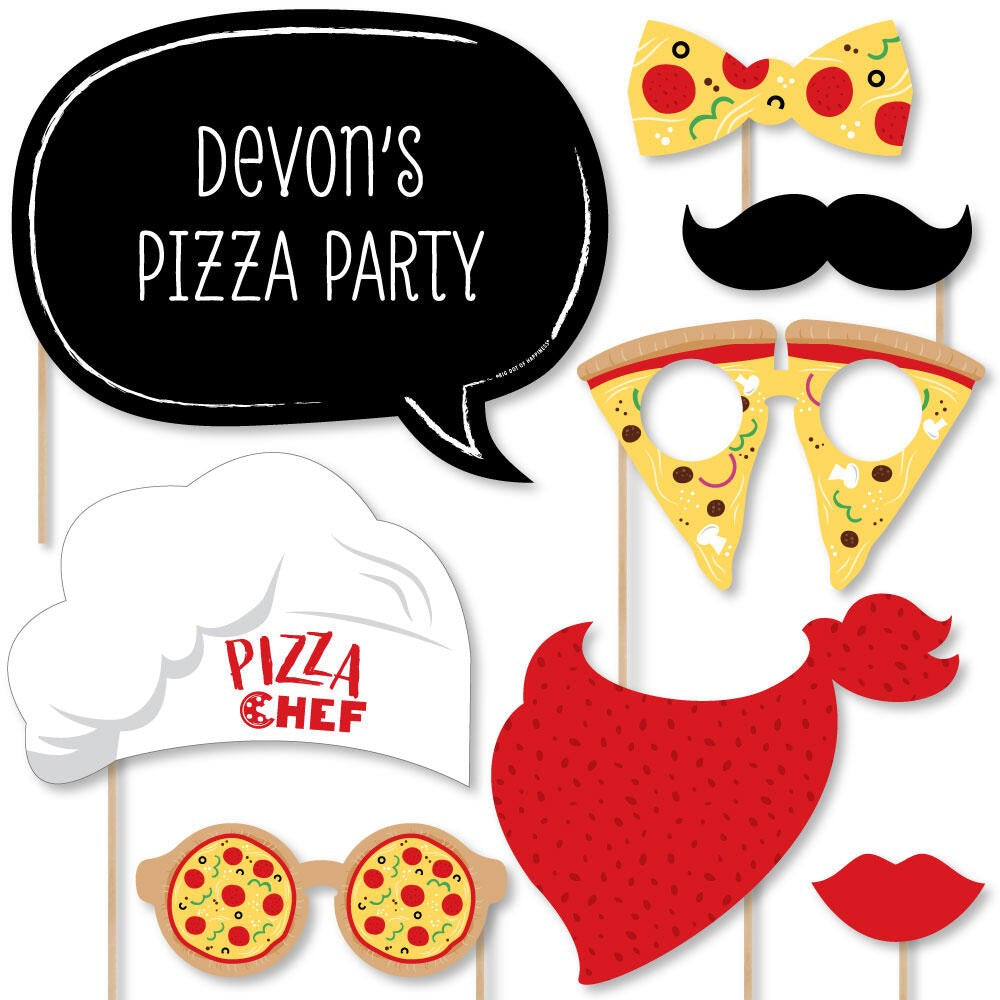 Pizza Party Time - Personalized Baby Shower or Birthday Party Photo Booth Props Kit - 20 Count | BigDotOfHappiness.com – Big Dot of Happiness LLC pizza-party-time-personalized-baby-shower-or-birthday-party-photo-booth-props-kit-20-count-bigdotofhappiness-com-big-dot-of-happiness-llc
