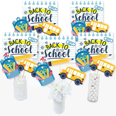 Back to School - First Day of School Classroom Decorations and Centerpiece Sticks - Table Toppers - Set of 15