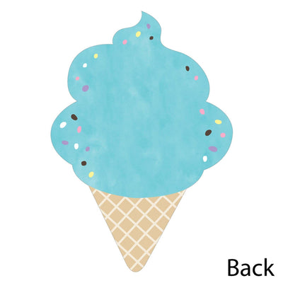 Scoop Up The Fun - Ice Cream - Shaped Thank You Cards - Sprinkles Party Thank You Note Cards with Envelopes - Set of 12