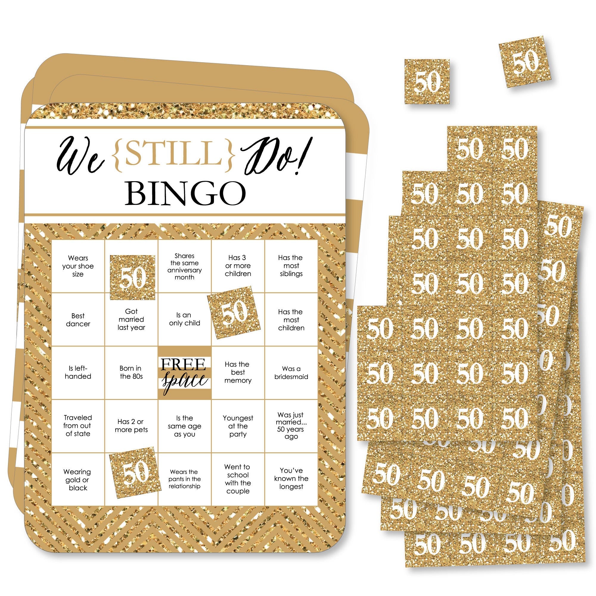 Big Dot Of Happiness New Year's Eve Bingo Game - Set Of 18 Gold Themed Cards & Markers