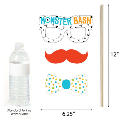 Monster Bash - Little Monster Birthday Party or Baby Shower Photo Booth Props Kit - 20 Count