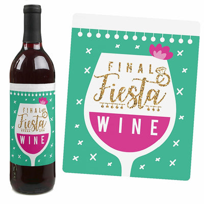 Final Fiesta - Last Fiesta Bachelorette Party Decorations for Women and Men - Wine Bottle Label Stickers - Set of 4