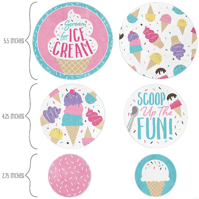 Scoop Up The Fun - Ice Cream - Sprinkles Party Giant Circle Confetti - Party Decorations - Large Confetti 27 Count
