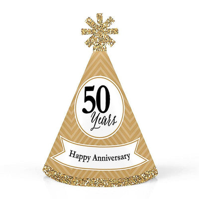 We Still Do - 50th Wedding Anniversary - Mini Cone Anniversary Party Hats - Small Little Party Hats - Set of 8