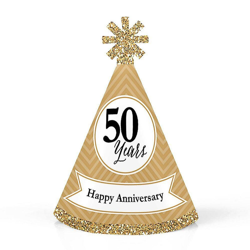 We Still Do - 50th Wedding Anniversary - Mini Cone Anniversary Party Hats - Small Little Party Hats - Set of 8