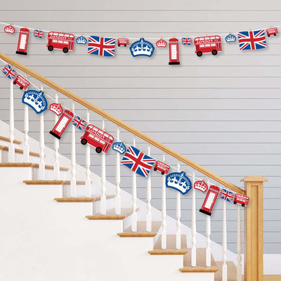 Cheerio, London - British UK Party DIY Decorations - Clothespin Garland Banner - 44 Pieces
