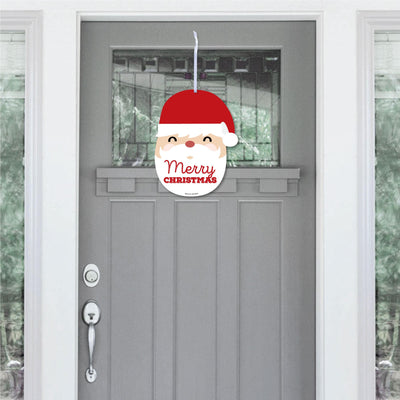 Jolly Santa Claus - Hanging Porch Christmas Party Outdoor Decorations - Front Door Decor - 1 Piece Sign