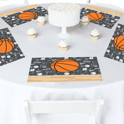 Nothin' But Net - Basketball - Party Table Decorations - Baby Shower or Birthday Party Placemats - Set of 16