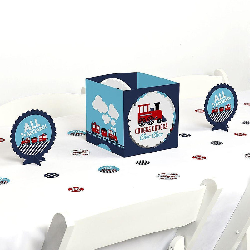 Railroad Party Crossing - Steam Train Birthday Party or Baby Shower Centerpiece and Table Decoration Kit