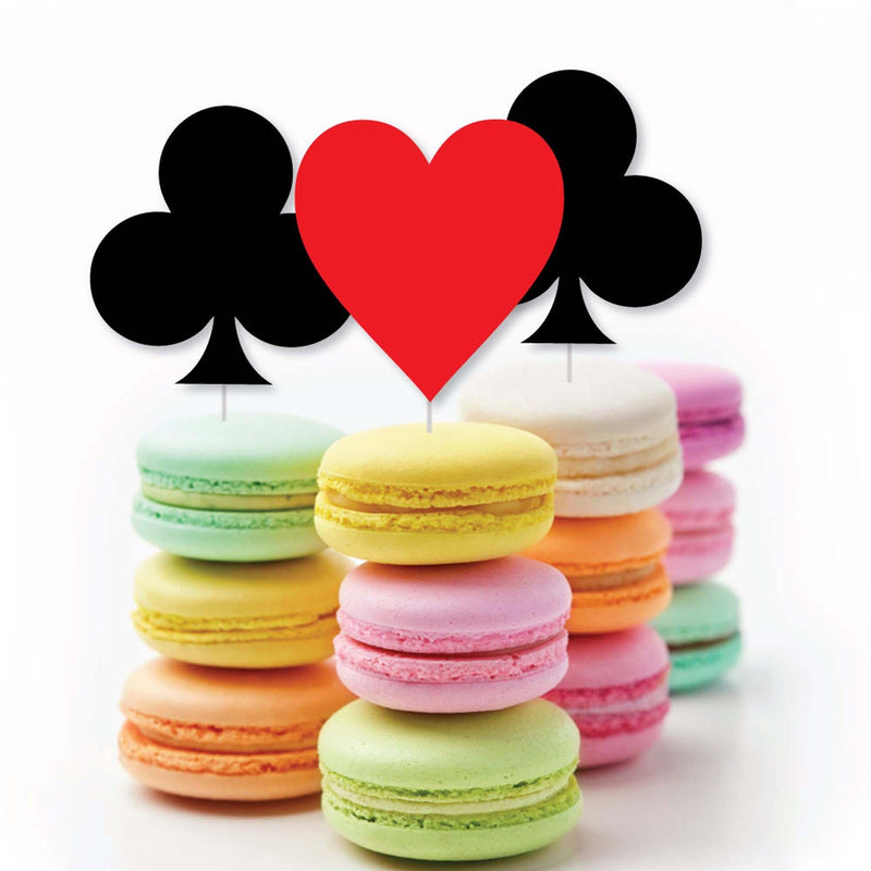 Las Vegas - Dessert Cupcake Toppers - Casino Party Clear Treat Picks - Set of 24