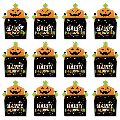 Jack-O'-Lantern Halloween - Treat Box Party Favors - Kids Halloween Party Goodie Gable Boxes - Set of 12