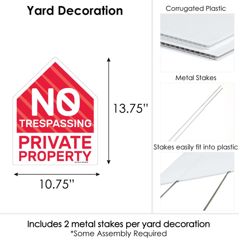 No Trespassing - Outdoor Lawn Sign - Private Property Yard Sign - 1 Piece