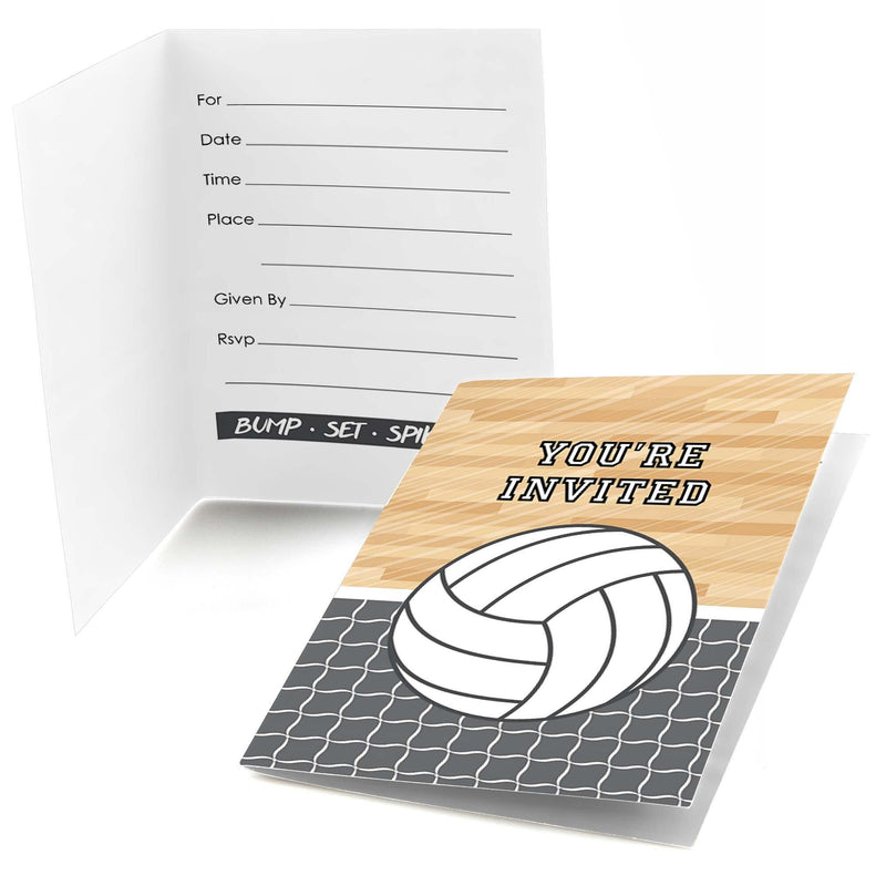 Bump, Set, Spike - Volleyball - Fill in Party Invitations - 8 ct