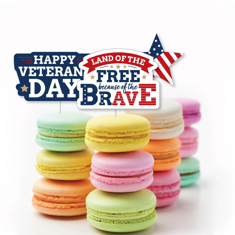 Happy Veterans Day - DIY Shaped Patriotic Cut-Outs - 24 Count