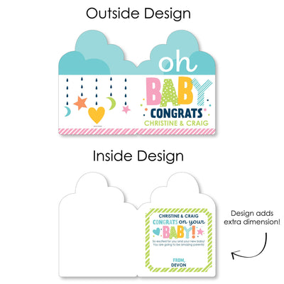 Colorful Baby Shower - Baby Shower Giant Greeting Card - Personalized Big Shaped Jumborific Card - 16.5 x 22 inches