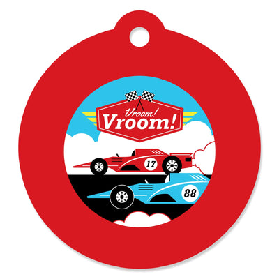Let's Go Racing - Racecar - Baby Shower or Race Car Birthday Party Favor Gift Tags (Set of 20)