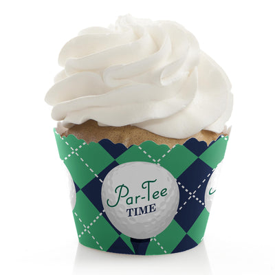 Par-Tee Time - Golf - Birthday or Retirement Party Decorations - Party Cupcake Wrappers - Set of 12