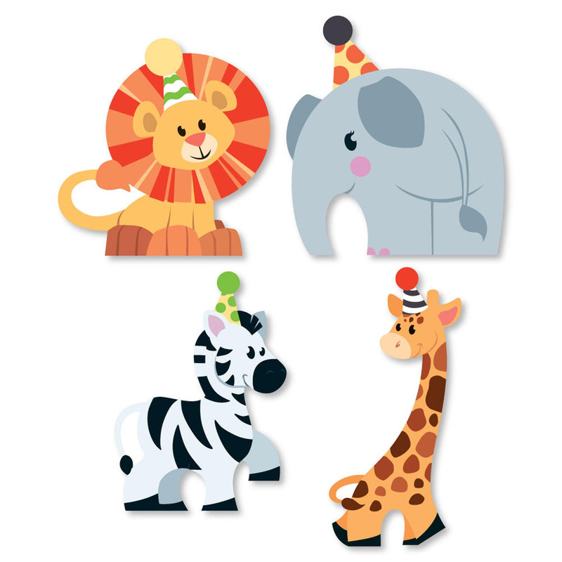 Jungle Party Animals - DIY Shaped Safari Zoo Animal Birthday Party or Baby Shower Cut-Outs - 24 ct