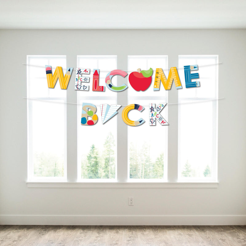 Back to School - Large First Day of School Classroom Decorations - Welcome Back - Outdoor Letter Banner