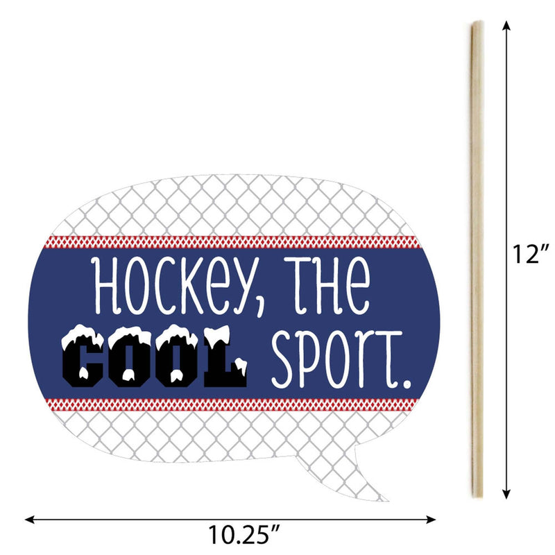 Funny Shoots & Scores! - Hockey - 10 Piece Baby Shower or Birthday Party Photo Booth Props Kit