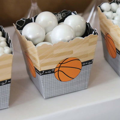 Nothin' but Net - Basketball - Party Mini Favor Boxes - Baby Shower or Birthday Party Treat Candy Boxes - Set of 12