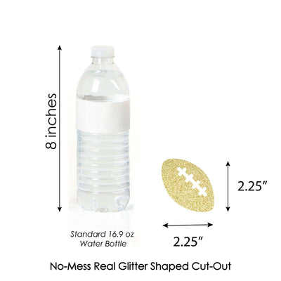 Gold Glitter Football - No-Mess Real Gold Glitter Cut-Outs - Baby Shower or Birthday Party Confetti - Set of 24